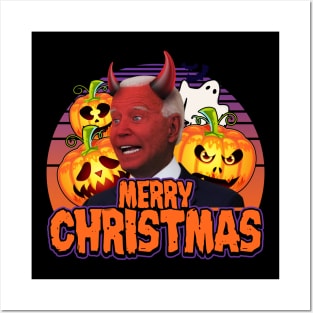 Biden Halloween Funny Confused Merry Christmas Posters and Art